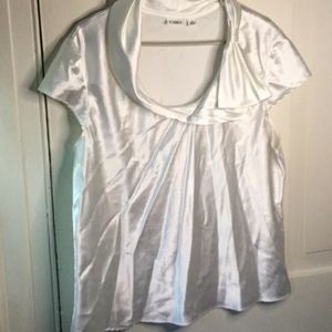 Cato white silk top